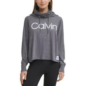 Calvin Klein Womens Performance face-Cover Hoodie gray Size S MSRP $50